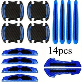 Resim Dashanshop 14 Parça Karbon Fiber Çizik Koruma Seti: Sarı Kapaklı Kenar Ve Ayna Koruyucu 