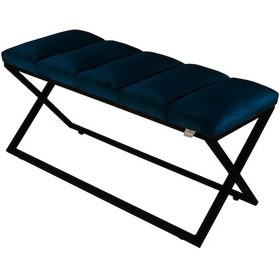 Resim Varcera Black- Mavi Dilimli Model Puf & Bench & Koltuk & Oturma Bankı & Yatak Odası Önü 