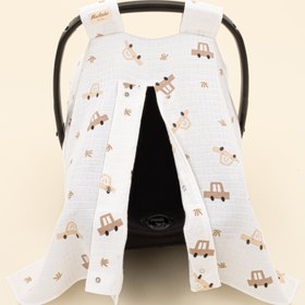 Resim Puset Örtüsü - Tek Taraflı - Kahverengi Arabalar 