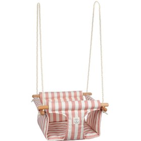 Resim Tavana Asılan Ev, Dış Mekan Bebek ve Çocuk Salıncak Pembe Çizgili - Larisa Pumpkin 