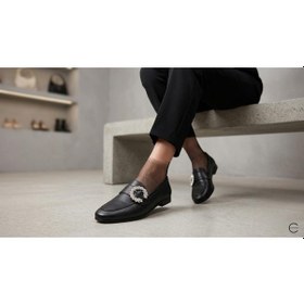 Resim Venüs 26484214 Kadın Taş Toka İnce Taban Loafer Ayakkabı Siyah 