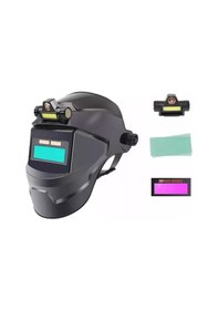 Resim Xindoker Güneş Enerjili Otomatik Kararan Kaynak Maskesi - 9-13 Seviye Ayarlanabilir Renkli Lens + 20 Koruma Plakası 