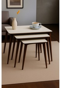 Resim İstanbul Zigon Sehpa Ay Taşı Krem 