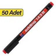 Resim Edding 143B Permanent Asetat Kalemi B Uç 50 Adet - Kırmızı (5 Kutu) 