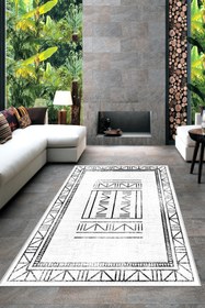 Resim Thalia Home Kaymaz Taban Yıkanabilir Leke Tutmaz Beyaz Mutfak Halısı Yolluk Salon Halısı 