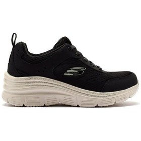 Resim Skechers Fashion Fit Air Cooled Memory Foam Sneaker Hafızalı Taban Kadın Günlük Spor Ayakkabı Siyah Siyah 