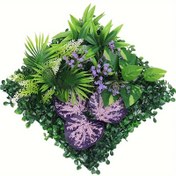 Resim Çağdaş Yapay Çit Bitkileri - Bahçe, Gizlilik Perdesi, Açık Hava, Kapalı Dekor için Plastik Yeşillik Çit Paneli - Noel, Cadılar Bayramı, Paskalya, Şükran Günü, Sevgililer Günü için Çiçek Temalı Dekoratif Swag - 1 adet 