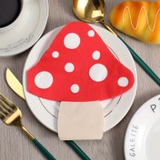 Resim 20 Adet 2025 Yeni Mantar Şekilli Dekoratif Peçete - 32.51x29.18 cm Kırmızı & Beyaz Puantiyeli 2 Katlı Kağıt Peçeteler, Düğünler, Doğum Günleri, Bahçe Partileri, St. Patrick Günü ve Mutfak/Kahve Dükkanı Dekoru için, Etkinlik Masası Süsü, Dayanıklı Malzeme, Temalı Sofra Takımı, Parti Ev Sahipleri 