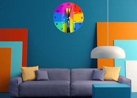 Resim Tİ-PLAY BİR RENGİM BEN 30X30CM AKRİLİK DEKORATİF MODERN DUVAR SAATİ 