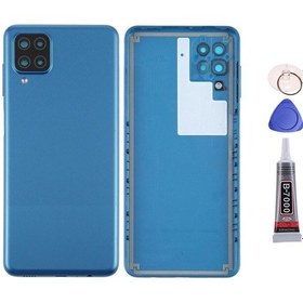 Resim Samsung A12 Mavi Uyumlu Arka Kapak Batarya Kapağı Pil Kapağı Yapışkan Ve Sökme Aparatıyla Beraber Full Set Mavi 