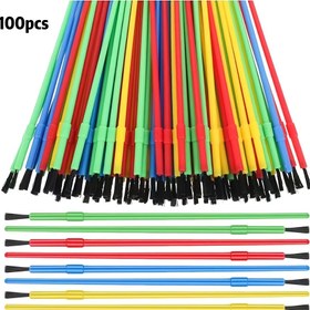 Resim 100 adet Plastik Boya Fırçası Seti, Toplu, Renkli, İnce Detay Boyama Kiti, Yağlı Su Boyası, Parti Sanat El Sanatları Aktivitesi için 
