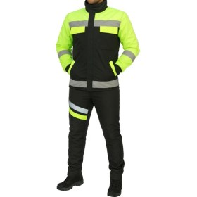 Resim DRC Outdoor Motorcu Mont & Pantolon Takımı – Kışlık Lacivert, Su ve Rüzgar Geçirmez, Elyaflı, Reflektörlü 