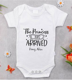 Resim Bitmeyenkartus Bk Kids Isimli The Princess Has Arrived Tasarımlı Bebek Body Zıbı Beyaz - Siyah 