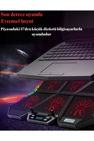 Resim MultiZone Coolcold 17" E Kadar Uyumlu Notebook Soğutucu 7 Açılı Rgb Led Stand 6 Fanlı Usb Girişli 