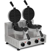 Resim OMAKE WFL12.E22 Zamanlayıcılı Amerikan Çiftli Waffle Makinesi, Elektrikli 