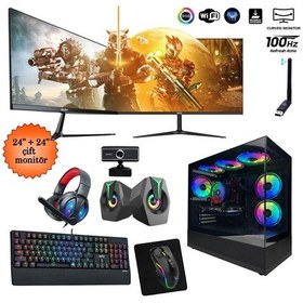 Resim Izoly ST998703 i5-10400F 16 GB 512 GB M.2 NVMe RTX2060 6 GB 24" + 24" Free Dos Masaüstü Oyuncu Bilgisayarı 