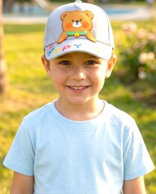 Resim AYDINER TEKSTİL 3D Happy Bear Ayıcık Figürlü Eğlenceli Erkek Çocuk Şapka 