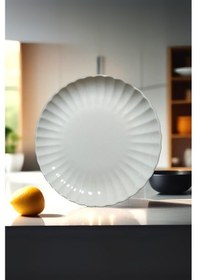 Resim Kütahya Porselen Bone Luz Form Pasta Takımı 6 Parça 21cm Beyaz Bnlzf21dus600 Beyaz 