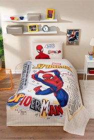 Resim Özdilek Spiderman Web Slinger Tek Kişilik Lisanslı Lastikli Çarşaf Çocuk Pike Takımı 