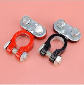 Resim Lasonstiges 2 Adet / Takım Alüminyum Alaşımlı 16-18mm Evrensel Araba Aküsü Üst Kutup Kablo Kelepçesi Bağlantı Kablo Kelepçesi 