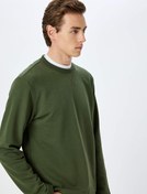 Resim Uzun Kollu Pamuklu Dikiş Detaylı Bisiklet Yaka Sweatshirt 