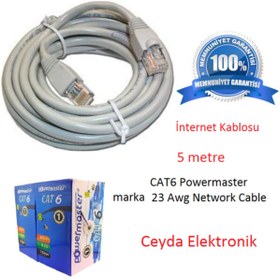 Resim Powermaster Cat-6 Patch Kablo 5 Metre (internet Ağ Kablosu ) 