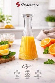 Resim Elysia Cam Kapaklı Karaf Sürahi 940 Cc 