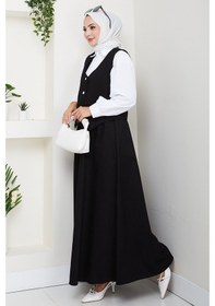 Resim Bestenur İkili Gabardin Yelek Etek Takım 1400 - Siyah Siyah 
