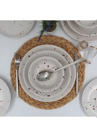 Resim Point 18 Parça 6 Kişilik Yemek Takımı Karemel 