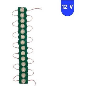 Resim 12 Volt 1.5 Watt Tek Lensli Yeşil 3030 Led Modül Ip65 10 Adet Modül 