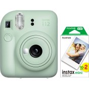 Resim Instax Mini 12 Yeşil Fotoğraf Makinesi ve 20'li Mini Film 