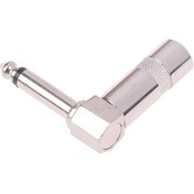 Resim Dayanıklı Sağ Açılı Mono Ses Girişi - L Şekilli (90°), 1/4" (6.35mm) Erkek Fiş, Gitar, Bas, Amplifikatör ve Efekt Pedalları için Alan Tasarruflu Köşe Bağlantısı - Profesyonel Ses Ekipmanları ile Uyumlu, Kompakt Tasarım, Lehimlenebilir Fiş, Canlı Performanslar İçin Metal Yapı 