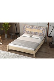 Resim YAPSA HOME MOBİLYA Yap-sa Home Ahşap Detaylı Seramik Başlık Karyola-ahşap Karyola 