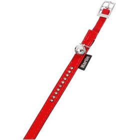 Resim Karlie Deri Taşlı Kedi Tasma Xs 30CM 11mm Kırmızı 