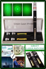 Resim TAN EXPRESS Green Lazer Pointer Güçlü Yeşil Lazer Metal Kasa Pilli 100mw-512nw 10 Km Mesafe 5 Başlıklı 