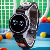 Resim 1 Adet Spor Tarzı Tenis Desenli LED Dijital Saat - Siyah 