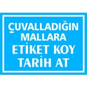 Resim izmirdenet Çuvalladığın Mallara Etiket Koy Tarih At Kendinden Yapışkanlı Etiket 17,5 X 25 Cm 