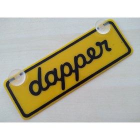 Resim Aksesuar Sarı Dekor Plaka - Dapper (22x7,5cm) Vantuzlu Pleksi (dekor Levha) Sarı Plaka 