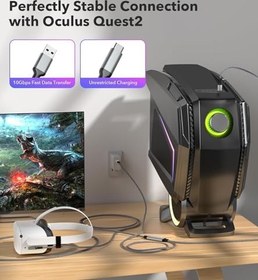 Resim Meta Oculus Quest 3 için Bağlantı Kablosu 16 FT, Quest 2/Pro Aksesuarları, 3'ü 1 Arada Şarj, USB C ile VR Kulaklık için Yeterli Güç (Oynarken 16FT- Şarj) 