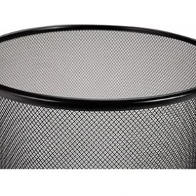 Resim Classics Ev Veya Ofis Için Küçük Silindir Çöp Kutusu, 6 Galon Fileli Yuvarlak Kova, Hafif, Çelik Çöp Sepeti Seti, Çöp Veya Geri Dönüşüm Için, 2'li Paket, Siyah 