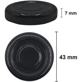 Resim 29 Ml Küçük Cam Kavanoz 29 Cc Numune Kavanozu Metal Siyah Kapaklı 25 Adet 