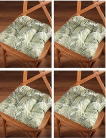 Resim Altınpamuk Altınpamuk 4'Lü Lüx Pofidik Palmiye Yeşil Sandalye Minderi Özel D 