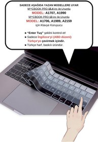 Resim Mcstorey Macbook Pro Klavye Koruyucu (US TO TR) 13inç-a1706 A1989 A2159 / 15inç-a1707 A1990 Ile Uyumlu Ombre 