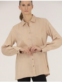 Resim Pierre Cardin Kadın Bej Desenli Gömlek 50254167-vr011 Bej 