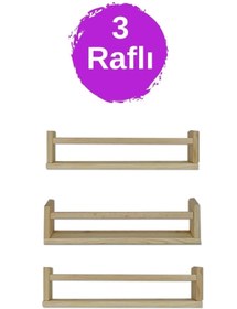 Resim Loolpi Home - Ters Düz Kullanılabilen Montessori Duvar Raf Doğal Ahşap Çok Amaçlı Dekoratif Kitaplık 