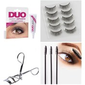 Resim BYDNZ SHOP 4 Parça Kirpik Seti Takma Kirpik Takımı 5li Kirpik Set Kirpik Kıvırıcı Kirpik Yapıştırıcı Rimel Mask 