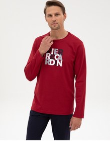 Resim Pierre Cardin Erkek Bordo Pijama Takım 50322654-900 Bordo 