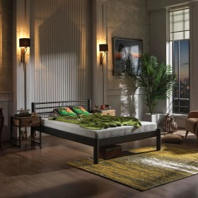 Resim Unimet Asos-S Tek Kişilik Ferforje Metal Karyola-Siyah 