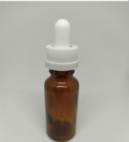 Resim 20Ml Cam Amber Şişe Beyaz Çocuk Kilit İnce Cam Damlalık(10 Adet) 