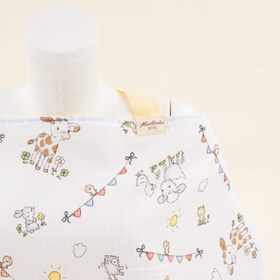 Resim Çift Katlı Muslin Emzirme Önlüğü - Çiftlik hayvanları 